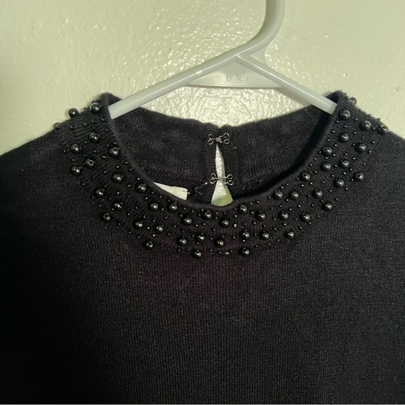 Designers Originals Sleeveless Sweater Black Beaded Neck L - Picture 4 of 8